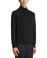 Zegna Oasi Cashmere Zip Mock Neck Sweater