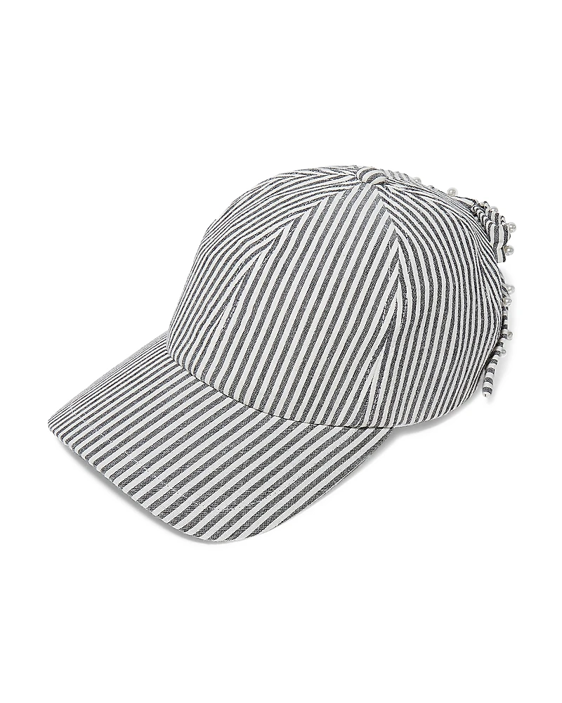 Lele Sadoughi Bow Embellished Baseball Cap