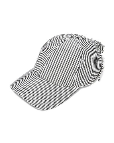 Lele Sadoughi Bow Embellished Baseball Cap