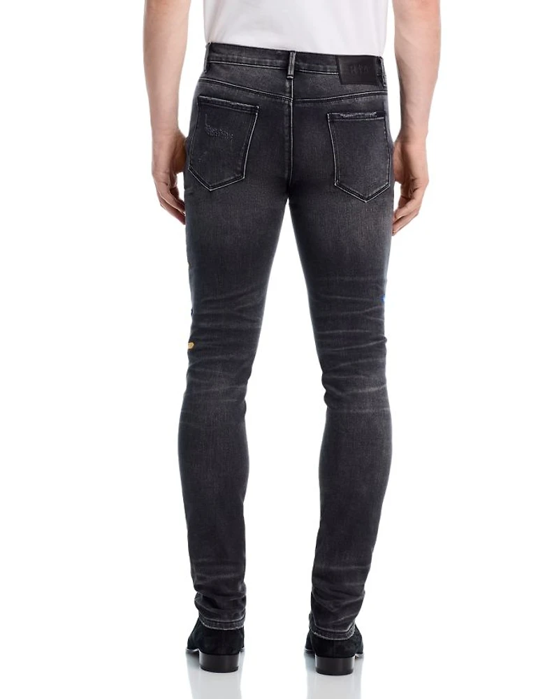 Bryant Distressed Skinny Jeans Charcoal Drift