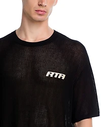Oversized Fit Graphic Logo Mesh Tee
