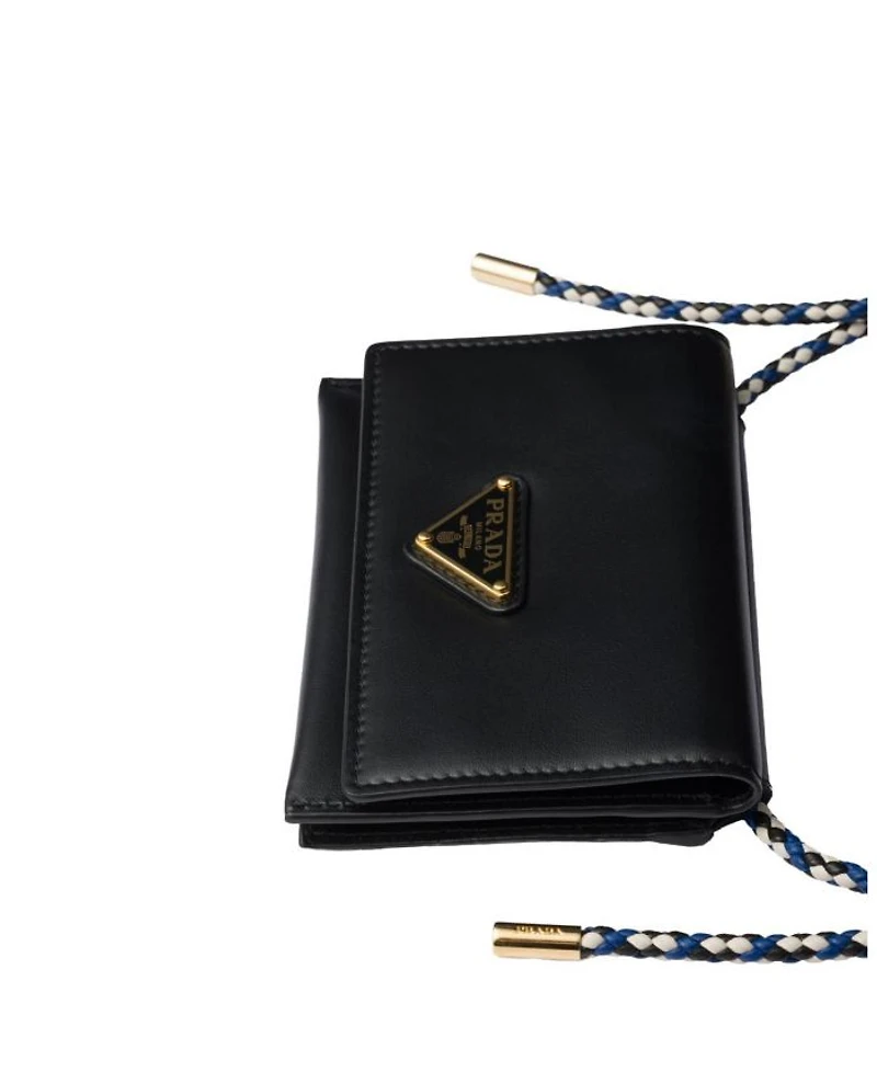 Card Holder With Leather Shoulder Strap