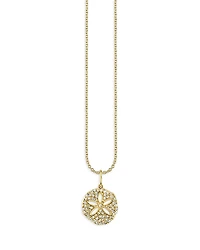 Sydney Evan 14K Yellow Gold Diamond Sand Dollar Charm Necklace, 18