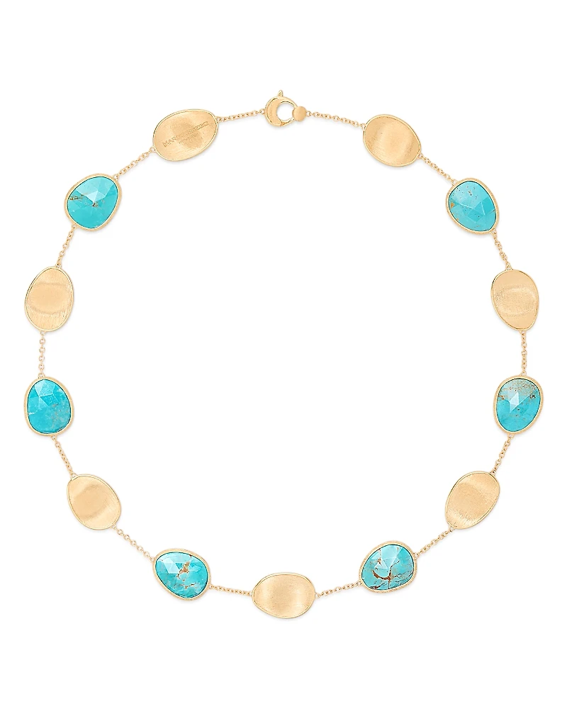 Marco Bicego 18K Yellow Gold Lunaria Turquoise Collar Necklace, 17.75