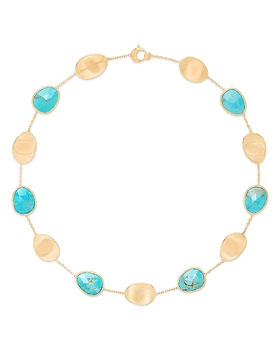 Marco Bicego 18K Yellow Gold Lunaria Turquoise Collar Necklace, 17.75