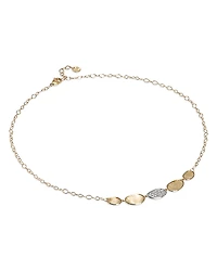 Marco Bicego 18K White & Yellow Gold Lunaria Diamond Petal Collar Necklace, 16.5-18