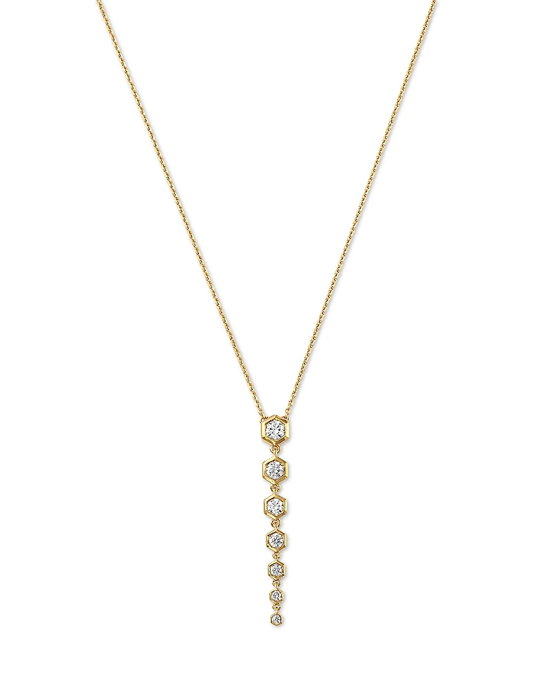 Bloomingdale's Fine Collection Diamond Honeycomb Bezel Linear Pendant Necklace