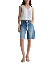 Hattie Cinched High Rise Bermuda Jean Shorts Sweetwater