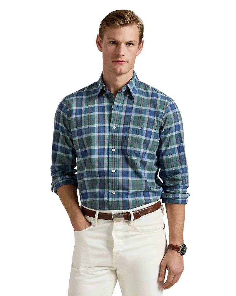 Classic Fit Plaid Oxford Shirt