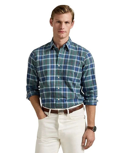 Classic Fit Plaid Oxford Shirt