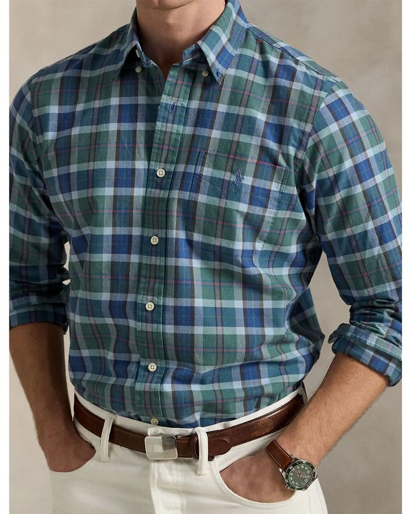 Classic Fit Plaid Oxford Shirt