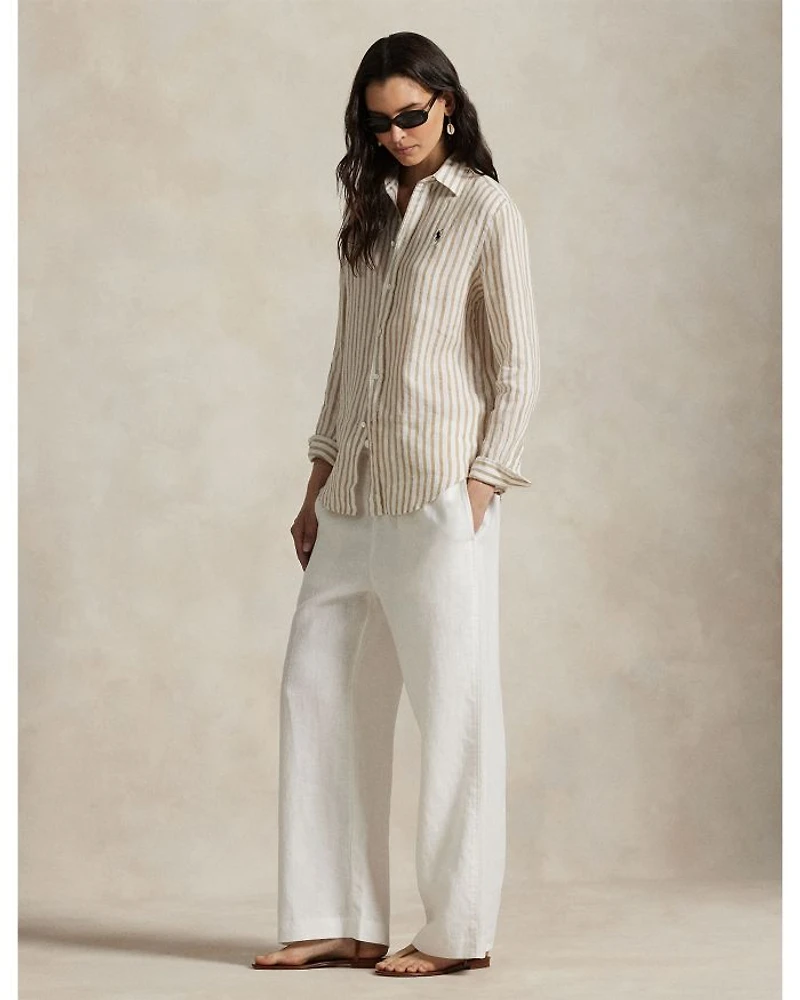 Classic Fit Striped Linen Shirt