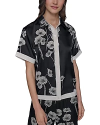Karl Lagerfeld Paris Printed Short Sleeve Shirt