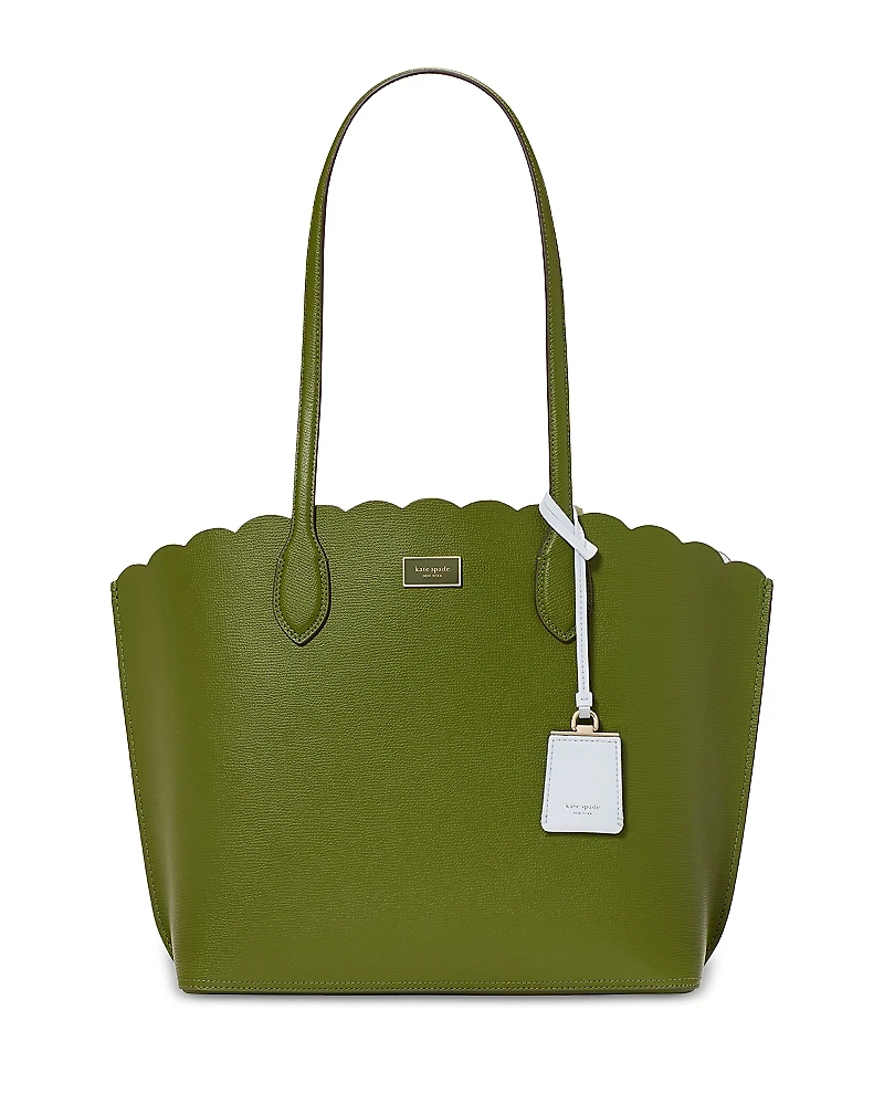 kate spade new york Suite Scalloped Crossgrain Leather Large Open Tote