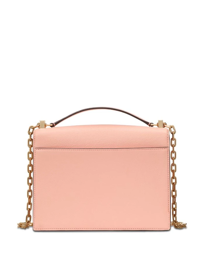 Deco Pebbled Leather Small Chain Shoulder Bag