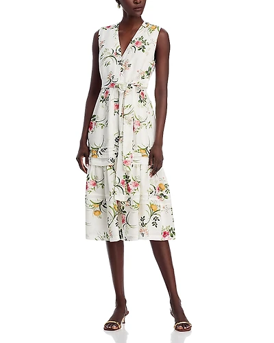 Kobi Halperin Violet Sleeveless Floral Midi Dress