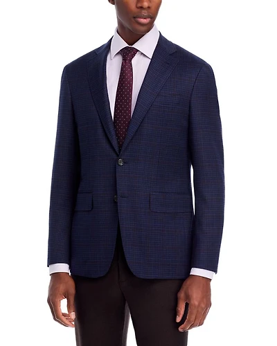 Kei Windowpane Unstructured Trim Fit Sport Coat