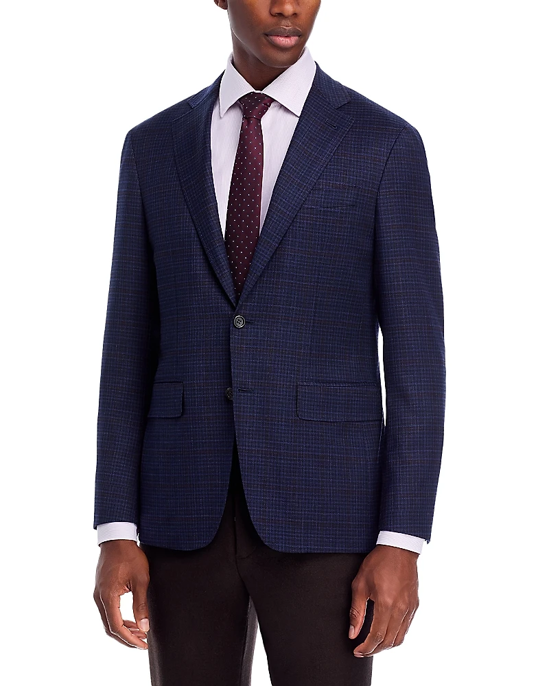 Canali Kei Windowpane Unstructured Trim Fit Sport Coat