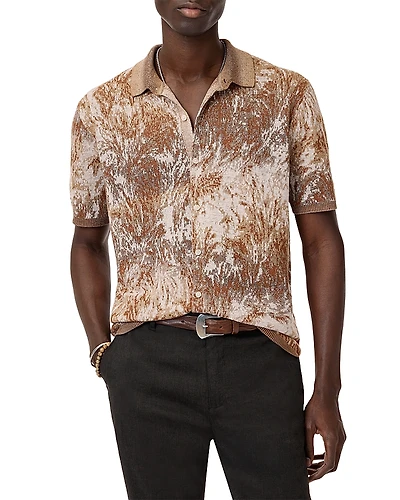 John Varvatos Demonte Regular Fit Short Sleeve Linen Shirt