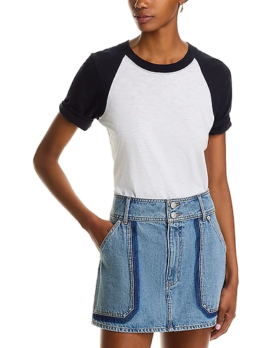 Veronica Beard Short Sleeve Mason Baseball Tee