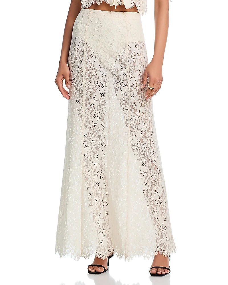 Afrm Oxford Floral Lace A Line Skirt