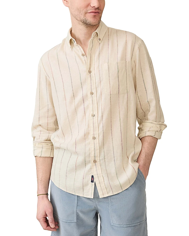 Faherty Regular Fit Button Down Linen Shirt