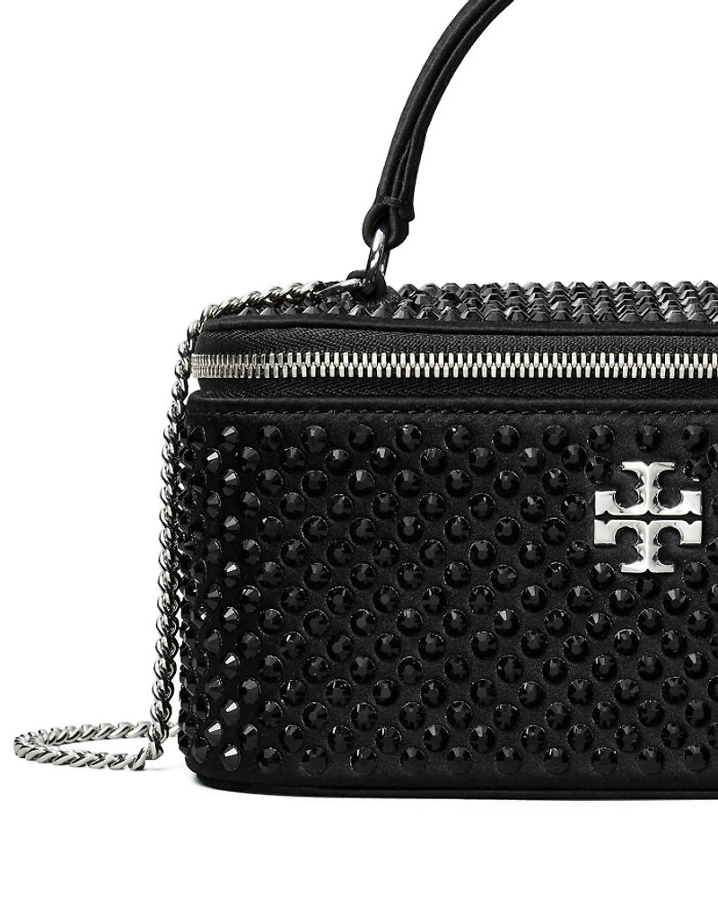 Kira Embellished Satin Vanity Case