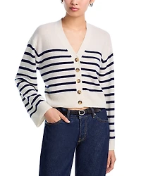 Aqua 100% Cashmere V Neck Cardigan Sweater - Exclusive