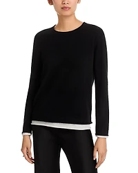 C by Bloomingdale's Cashmere Double Layer Crewneck Sweater - Exclusive