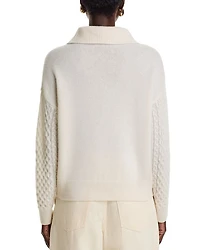 Cashmere Quarter Zip Cable Knit Sweater - Exclusive