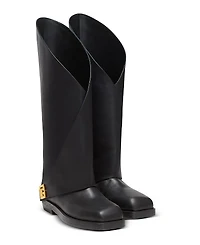 Balmain Women's Twist Flat Leather Boots