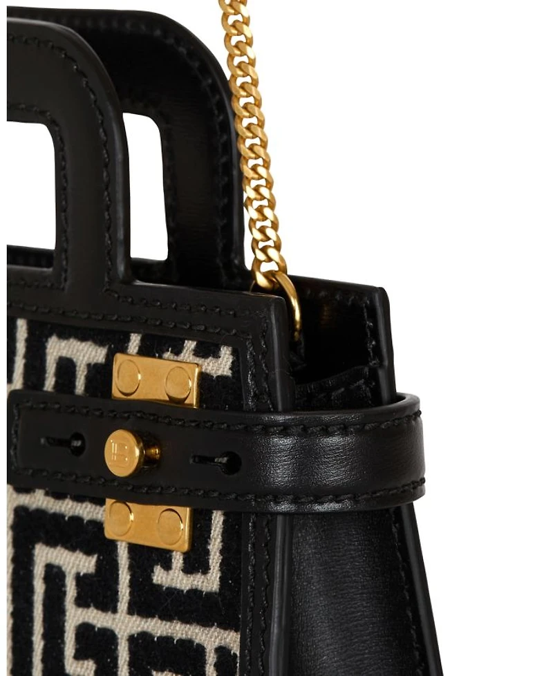 B-Buzz Small Top Handle Monogrammed Canvas and Leather Bag