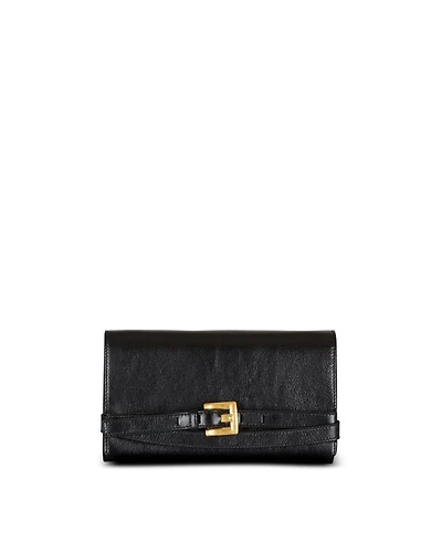 Crinkled Leather Wallet with Shuffle Chain