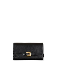 Crinkled Leather Wallet with Shuffle Chain