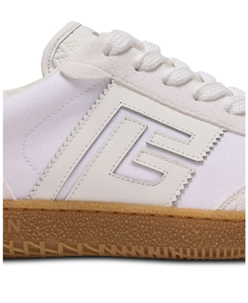 Women's Leather and Canvas Swan Trainers