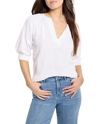 Crinkled Knit Cafe Top