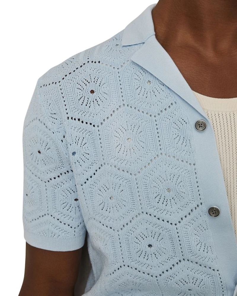 Hexagon Pointelle Camp Shirt