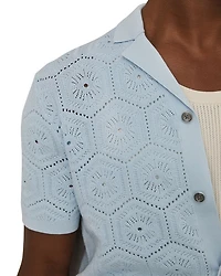 Hexagon Pointelle Camp Shirt