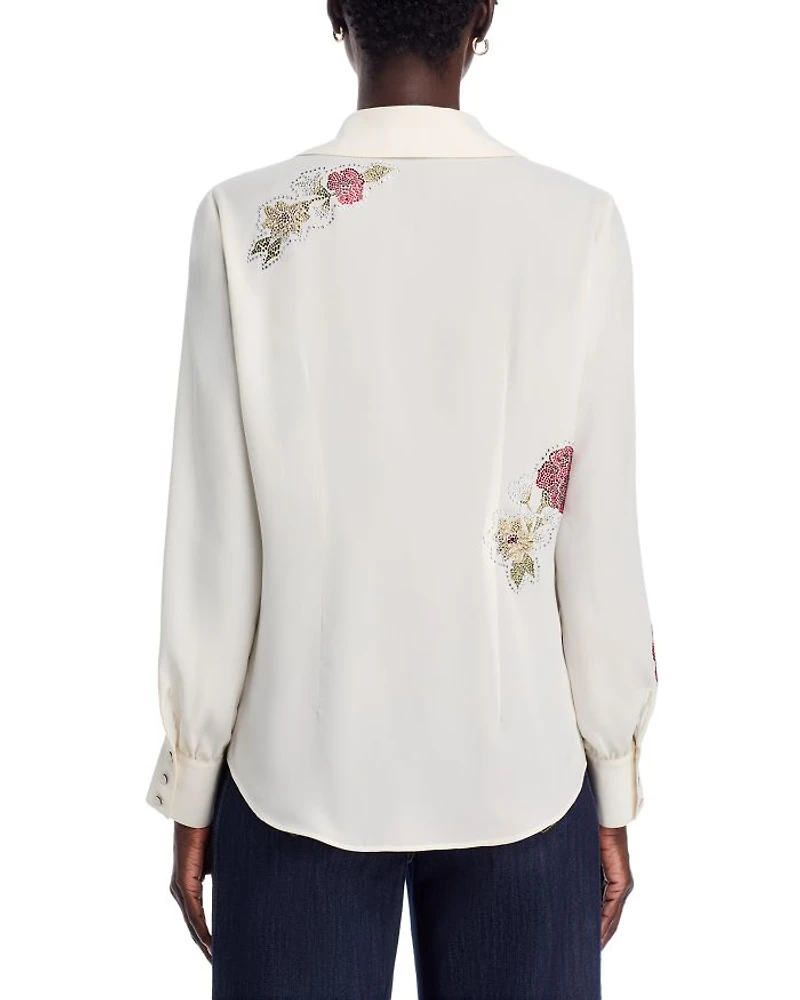 Western Amour Blanch Studded Blouse