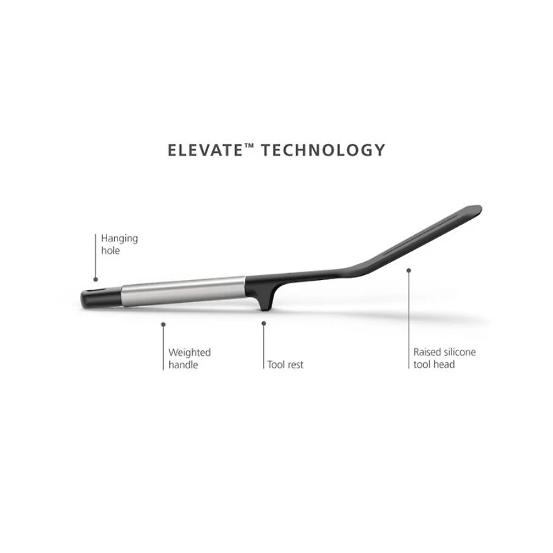 Elevate Silicone Slotted Turner with Integrated Tool Rest