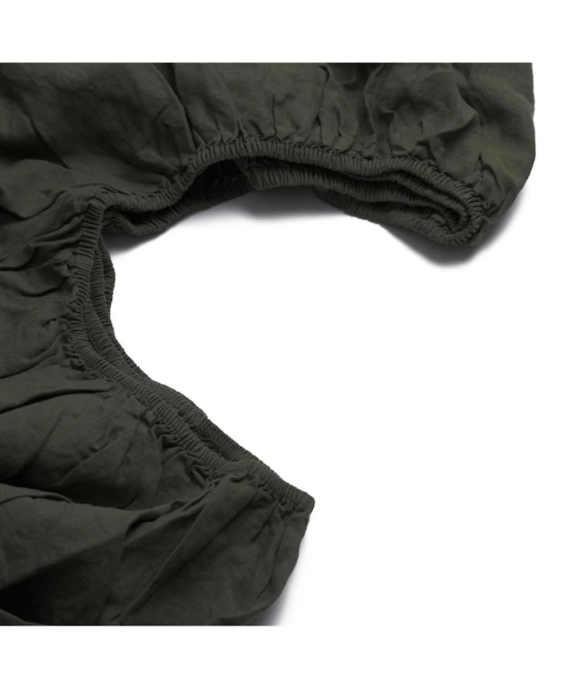 Plain Linen Fitted Sheet, King