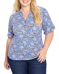 Nic+Zoe Plus Ocean Jewel Top