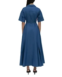 Slit Front Caftan Shirt Dress