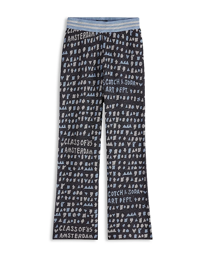 Scotch & Soda Girls' Straight Leg Jacquard Sweatpants - Little Kid, Big Kid