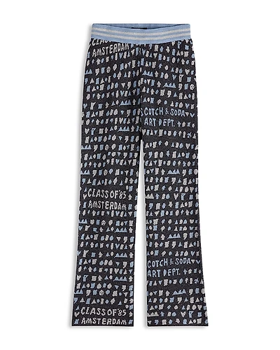 Scotch & Soda Girls' Straight Leg Jacquard Sweatpants - Little Kid, Big Kid