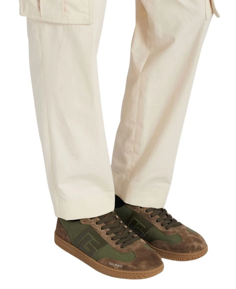 Men's Leather and Canvas Swan Trainers