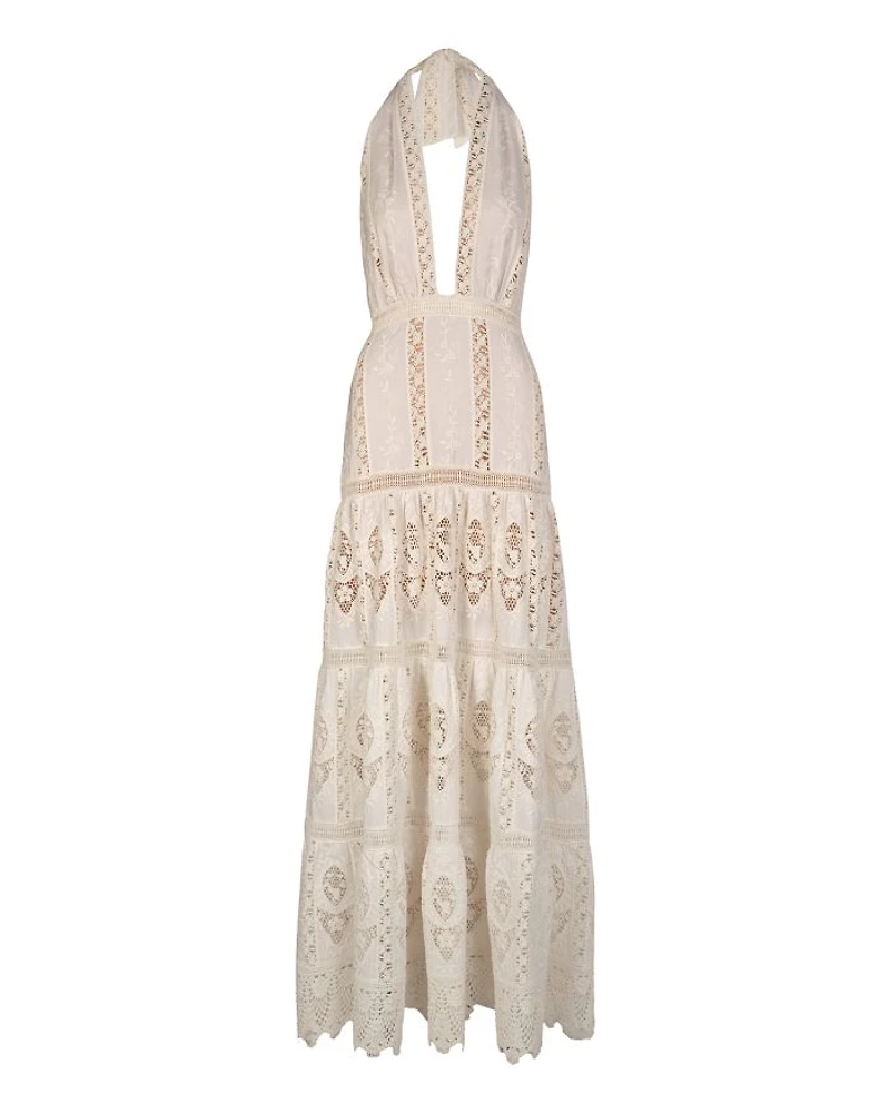 Luz Tropical Halter Maxi Dress