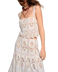 Johanna Ortiz Casablanca Scalloped Lace Top