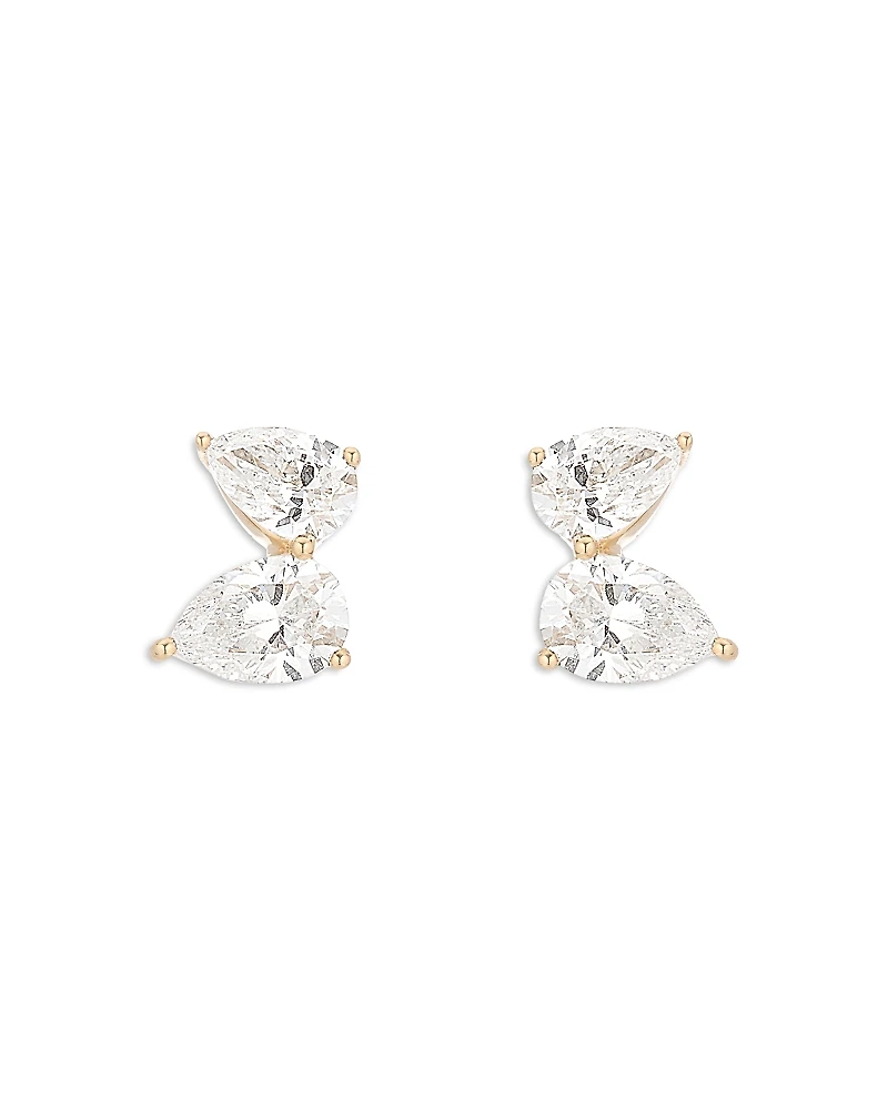 Adina Reyter 14K Yellow Gold Lab Grown Diamond Petal Stud Earrings