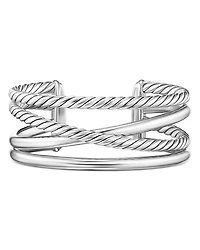 Bold Crossover Multi Row Cuff Bracelet Sterling Silver, 24.4mm